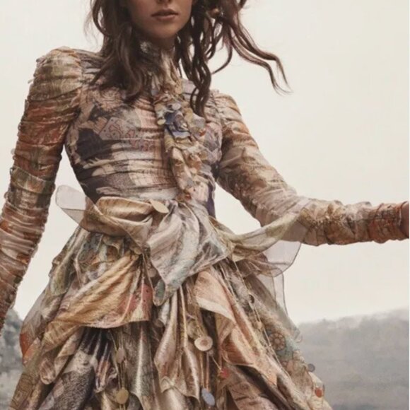 Like New Zimmerman Cosmic Handkerchief Mini Dress Zodiac Girls Tile 2 - Picture 3 of 9